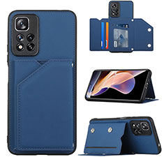 Soft Luxury Leather Snap On Case Cover Y01B for Xiaomi Poco X4 NFC Blue