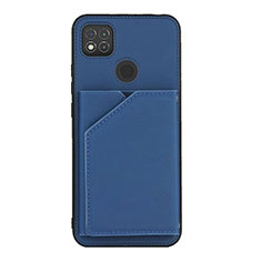 Soft Luxury Leather Snap On Case Cover Y01B for Xiaomi Redmi 9 India Blue