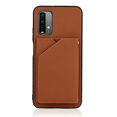 Soft Luxury Leather Snap On Case Cover Y01B for Xiaomi Redmi 9 Power Brown