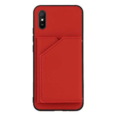 Soft Luxury Leather Snap On Case Cover Y01B for Xiaomi Redmi 9i Red