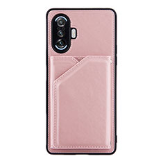 Soft Luxury Leather Snap On Case Cover Y01B for Xiaomi Redmi K40 Gaming 5G Rose Gold