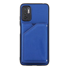 Soft Luxury Leather Snap On Case Cover Y01B for Xiaomi Redmi Note 10 5G Blue