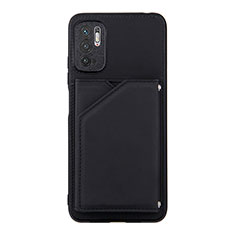 Soft Luxury Leather Snap On Case Cover Y01B for Xiaomi Redmi Note 10T 5G Black