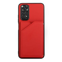 Soft Luxury Leather Snap On Case Cover Y01B for Xiaomi Redmi Note 11 4G (2022) Red