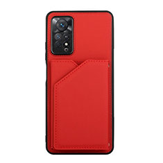 Soft Luxury Leather Snap On Case Cover Y01B for Xiaomi Redmi Note 12 Pro 4G Red