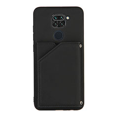 Soft Luxury Leather Snap On Case Cover Y01B for Xiaomi Redmi Note 9 Black