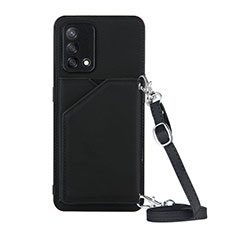 Soft Luxury Leather Snap On Case Cover Y02B for Oppo A74 4G Black