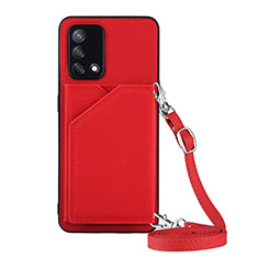Soft Luxury Leather Snap On Case Cover Y02B for Oppo A74 4G Red