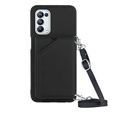 Soft Luxury Leather Snap On Case Cover Y02B for Oppo A93 5G Black