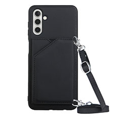Soft Luxury Leather Snap On Case Cover Y02B for Samsung Galaxy A04s Black