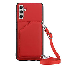 Soft Luxury Leather Snap On Case Cover Y02B for Samsung Galaxy A04s Red