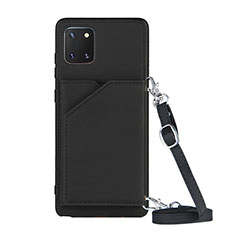 Soft Luxury Leather Snap On Case Cover Y02B for Samsung Galaxy M60s Black