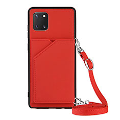 Soft Luxury Leather Snap On Case Cover Y02B for Samsung Galaxy Note 10 Lite Red