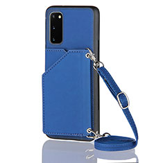 Soft Luxury Leather Snap On Case Cover Y02B for Samsung Galaxy S20 5G Blue