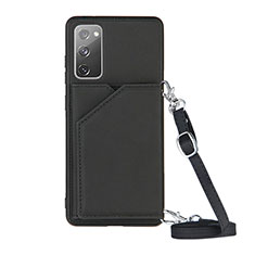 Soft Luxury Leather Snap On Case Cover Y02B for Samsung Galaxy S20 FE (2022) 5G Black