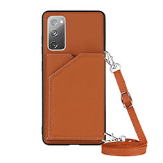 Soft Luxury Leather Snap On Case Cover Y02B for Samsung Galaxy S20 FE (2022) 5G Brown