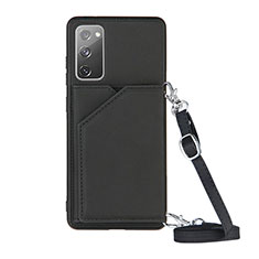 Soft Luxury Leather Snap On Case Cover Y02B for Samsung Galaxy S20 FE 4G Black