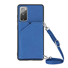 Soft Luxury Leather Snap On Case Cover Y02B for Samsung Galaxy S20 Lite 5G Blue