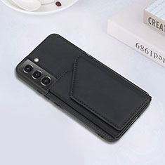 Soft Luxury Leather Snap On Case Cover Y02B for Samsung Galaxy S21 Plus 5G Black