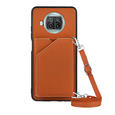 Soft Luxury Leather Snap On Case Cover Y02B for Xiaomi Mi 10i 5G Brown