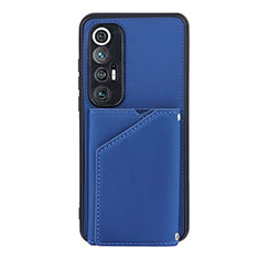 Soft Luxury Leather Snap On Case Cover Y02B for Xiaomi Mi 10S 5G Blue