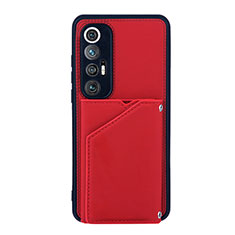 Soft Luxury Leather Snap On Case Cover Y02B for Xiaomi Mi 10S 5G Red