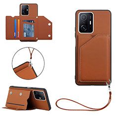 Soft Luxury Leather Snap On Case Cover Y02B for Xiaomi Mi 11T 5G Brown