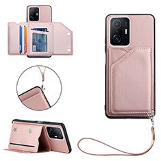 Soft Luxury Leather Snap On Case Cover Y02B for Xiaomi Mi 11T 5G Rose Gold