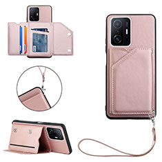 Soft Luxury Leather Snap On Case Cover Y02B for Xiaomi Mi 11T Pro 5G Rose Gold