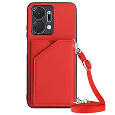 Soft Luxury Leather Snap On Case Cover Y03B for Huawei Honor X7a Red