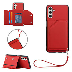 Soft Luxury Leather Snap On Case Cover Y03B for Samsung Galaxy A13 5G Red