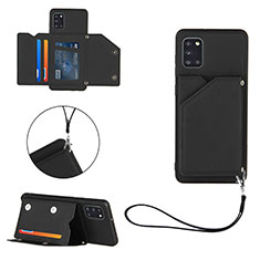 Soft Luxury Leather Snap On Case Cover Y03B for Samsung Galaxy A31 Black