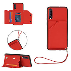 Soft Luxury Leather Snap On Case Cover Y03B for Samsung Galaxy A70 Red