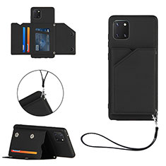 Soft Luxury Leather Snap On Case Cover Y03B for Samsung Galaxy A81 Black