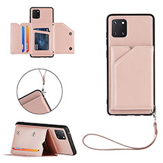Soft Luxury Leather Snap On Case Cover Y03B for Samsung Galaxy A81 Rose Gold