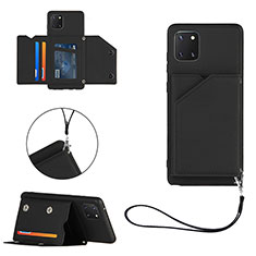 Soft Luxury Leather Snap On Case Cover Y03B for Samsung Galaxy M60s Black