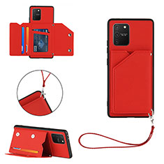 Soft Luxury Leather Snap On Case Cover Y03B for Samsung Galaxy M80S Red