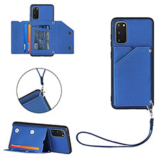 Soft Luxury Leather Snap On Case Cover Y03B for Samsung Galaxy S20 5G Blue