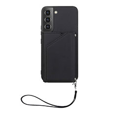 Soft Luxury Leather Snap On Case Cover Y03B for Samsung Galaxy S21 Plus 5G Black