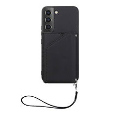 Soft Luxury Leather Snap On Case Cover Y03B for Samsung Galaxy S22 Plus 5G Black
