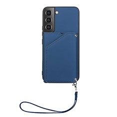 Soft Luxury Leather Snap On Case Cover Y03B for Samsung Galaxy S24 5G Blue