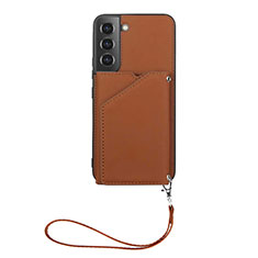 Soft Luxury Leather Snap On Case Cover Y03B for Samsung Galaxy S24 Plus 5G Brown