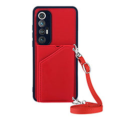 Soft Luxury Leather Snap On Case Cover Y03B for Xiaomi Mi 10S 5G Red