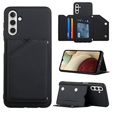 Soft Luxury Leather Snap On Case Cover Y04B for Samsung Galaxy A13 5G Black