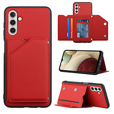 Soft Luxury Leather Snap On Case Cover Y04B for Samsung Galaxy A13 5G Red