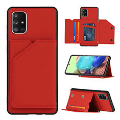 Soft Luxury Leather Snap On Case Cover Y04B for Samsung Galaxy A71 4G A715 Red