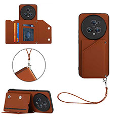 Soft Luxury Leather Snap On Case Cover YB1 for Huawei Honor Magic5 Pro 5G Brown