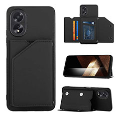 Soft Luxury Leather Snap On Case Cover YB1 for Oppo A58 4G Black