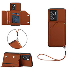 Soft Luxury Leather Snap On Case Cover YB1 for Oppo A77 5G Brown