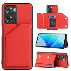 Soft Luxury Leather Snap On Case Cover YB1 for Oppo A77s Red